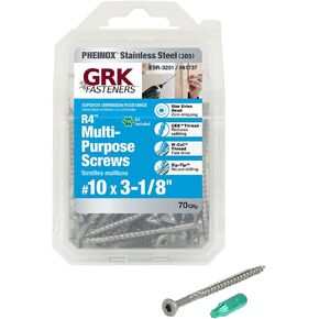 GRK 61737#10 x 3-1/8" R4™ 305 Stainless Steel Multi-Purpose Screws 70 Count