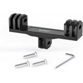 HSU Aluminum Dual Twin Mount Adapter for GoPro Hero 12/11/10/9/8/7/6/5/4 DJI Omso Action AKASO Campark and Other Action Cameras