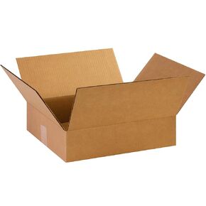 BOX USA 14 3/8 × 12 1/2 × 3 1/2 صناديق من الورق المقوى المموج، مسطحة 14.375 بوصة طول × 12.5 بوصة عرض × 3.5 بوصة ارتفاع، حزمة من 25 | الشحن والتعبئة والنقل وصندوق تخزين للمنزل أو العمل، صناديق بالجملة قوية