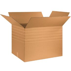Boxes Fast 32" x 24" x 24" Heavy-Duty Multi-Depth Cardboard Shipping Boxes, BFMDHD322424, Pre-Scored, Single Wall Corrugated, Kraft (Pack of 10)