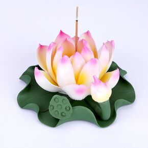 Lotus Ceramic Incense Burner, Incense Holder for Sticks, Incense Burner Stick Holder Yoga Meditation and Home Decor