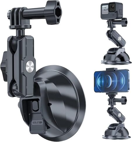 TELESIN 360 Magnetic Mount Magnet Metal Mounts for Go Pro Insta360 X4/X5 Accessory, Quick Release Car Holder Attachment for GoPro Max Hero 13 12 DJI Action 6 5 Pro OSMO 360 Nano Pocket 3 Accessories in Saudi Arabia