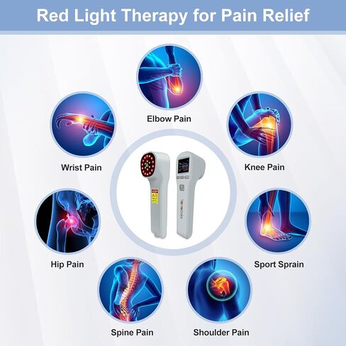 جهاز العلاج بالضوء الأحمر من Toponechoice، 4x808nm+16x650nm، العلاج بالضوء الأحمر بالأشعة تحت الحمراء لتخفيف آلام الجسم، استرخاء عضلات الساق الخلفية للركبة، آلة العلاج بالضوء الأحمر لجسم الإنسان والحيوانات الأليفة والكلاب والخيول in Kuwait