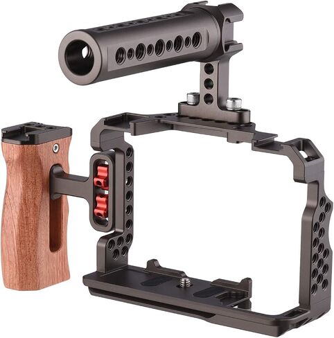 Andoer Camera Rig Aluminum Alloy Replacement Kit with Wooden Handle on Top Video Handle for Sony A7R III, A7 II, A7III in Saudi Arabia