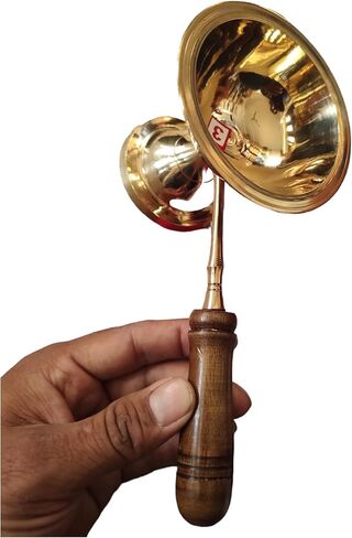 مقبض خشبي من النحاس الكافور Dhoop Arti (140 جرام 9 × 3 × 3 بوصة) نحاس Diya dhoop dani نحاس مع مقبض Dhoop Camphor Burner in Kuwait