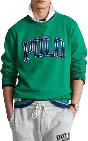 سويت شيرت رجالي من POLO RALPH LAUREN بشعار جامعي من الصوف برقبة دائرية (أخضر، مقاس XL) in Saudi Arabia