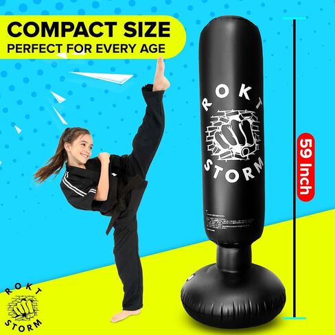 Punching Bag Home Kids Adult Punch Bag PVC Material Durable Shock Resistant Standing Bag Stress Relief Mood Change Divergence Lack of Exercise Fighting Boxing Training Equipment Karate in Saudi Arabia
