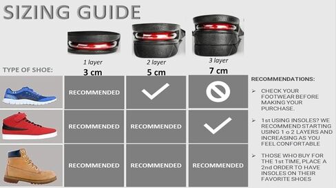 FP- Height Increase Insoles with air Cushion: Boost Your Height from 1" to 3.5" with Confidence Thanks to 4 Adjustable Layers. Heel Insert for Men and Women. Also Helps Leg Length discrepancies in Saudi Arabia