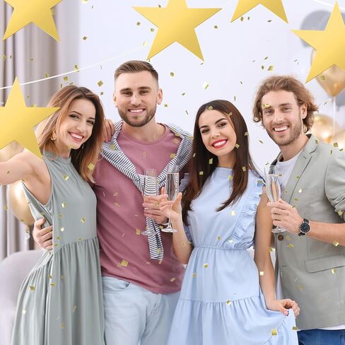 Sibba Star Cutouts 20 Pcs Large Gold Star Cutouts Decoration Double Printed Paper Home Décor Accents Cardboard Cutouts Bulletin Board for Classroom Wall Wedding 11 Inches (20pcs Gold) in Saudi Arabia