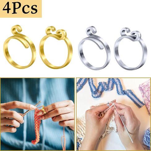 BLMHTWO 3 Pieces Crochet Ring Adjustable Yarn Ring for Crocheting Peacock Shape Knitting Loop Open Finger Ring for Mother Grandma Thanksgiving Presents Finger Yarn Guide Crochet Accessories in Saudi Arabia