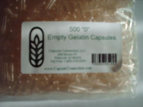 Capsule Connection 1000 Bulk "0" Empty Gelatin Capsules, USA-made, resealable bag in Kuwait