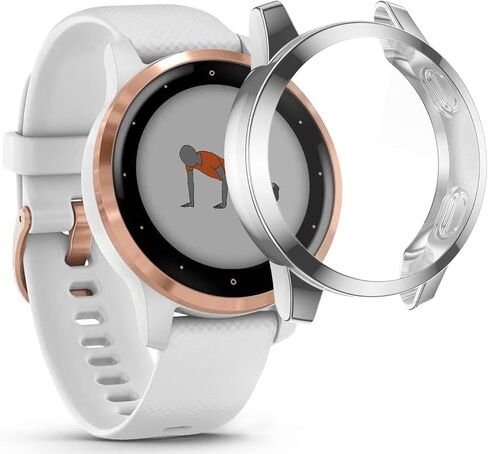 حافظات حماية الشاشة متوافقة مع Garmin Vivoactive 4S/Venu 2S 40 مم، حافظة حماية ناعمة من البولي يوريثان اللدن بالحرارة (ذهبي وردي) in Kuwait