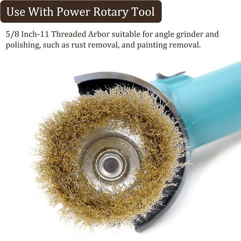 Wire Cup Brush for Angle Grinder - [5 Inch] Coarse Crimped for Paint Stripping Cleaning Rust Light Duty Conditioning, 5/8 Inch-11 Threaded Arbor, Red in Saudi Arabia