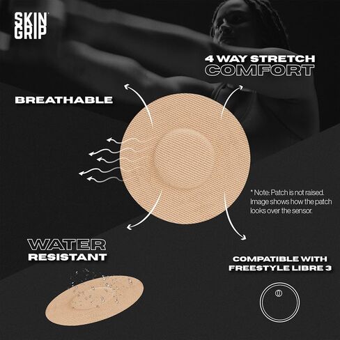 رقع Skin Grip CGM لـ Freestyle Libre 3 (20 قطعة)، مقاومة للماء والعرق لمدة 10-14 يومًا، شريط لاصق مقطوع مسبقًا، حماية مستمرة لمراقبة الجلوكوز (وردي) in Kuwait