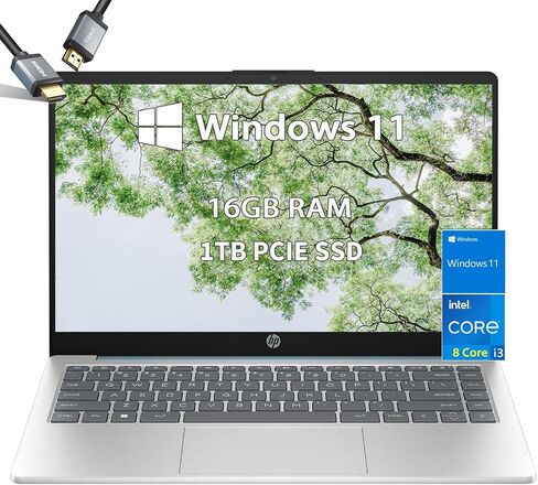 HP Newest Pavilion 15.6" HD Touchscreen Anti-Glare Laptop, 16GB RAM, 256GB SSD Storage, Intel Core Processor up to 4.1GHz, Up to 11 Hours Long Battery Life, Type-C, HDMI, Windows 11 Home, Silver in Saudi Arabia