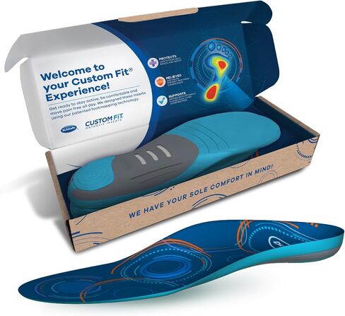 حشوات تقويمية كاملة الطول من Dr.Scholl's® Custom Fit®، CF 540، مخصصة لقدمك وقوسك، تخفيف فوري للآلام طوال اليوم، أسفل الظهر، الركبة، اللفافة الأخمصية، الكعب، النعال الداخلية تناسب أحذية الرجال والنساء in Kuwait