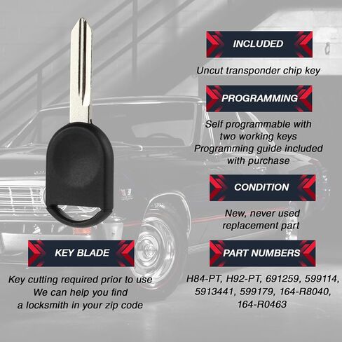 2X Uncut Car Key Replacement for 2000 2001 2002 2003 2004 2005 2006 2007 2008 2009 2010 2011 2012 2013 2014 2015 2016 2017 Ford Escape Explorer F-Series Freestyle Windstar (H84-PT) in Saudi Arabia