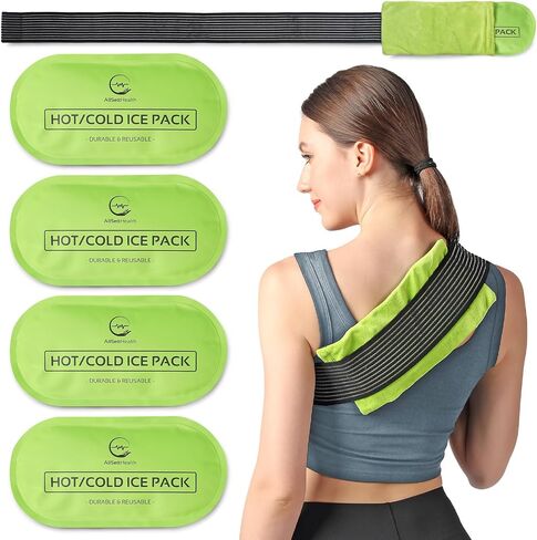 Cooling Towel with Soft Gel Ice Pack Inserts | Included 2 Gel Ice Packs Reusable - Multi Purpose Compression Wrap - Neck, Legs, Arms, Shoulders - Ideal for Post Surgery, Migraines, Hiking and Injuries in Saudi Arabia