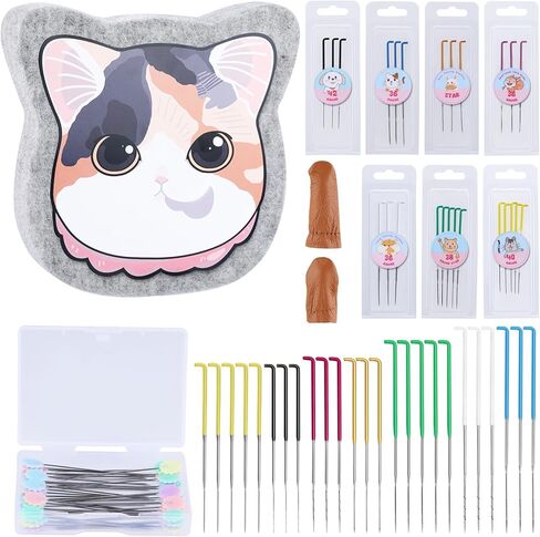 وسادة التلبيد بإبرة UOOU، أدوات التلبيد بإبرة الصوف مع إبرة تحديد المواقع، زوج واحد من مهود الأصابع، لمشاريع التلبيد الصوفية بنفسك in Kuwait