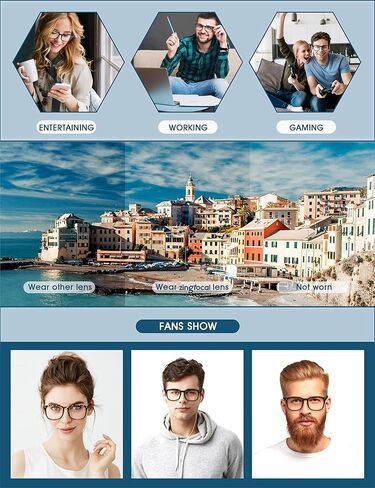 نظارات حجب الضوء الأزرق مكونة من قطعتين من نظارات ألعاب الكمبيوتر المربعة الأنيقة للنساء والرجال in Kuwait