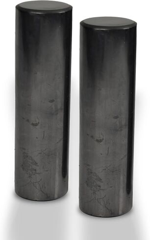 2 pcs Authentic Shungite Harmonizers Polished Cylinders Set Chakra Healing Protection Crystals for Grounding Shungite Stones for Meditation Therapy Negative Energy Protection in Kuwait