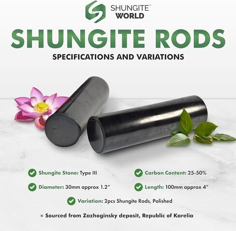 2 pcs Authentic Shungite Harmonizers Polished Cylinders Set Chakra Healing Protection Crystals for Grounding Shungite Stones for Meditation Therapy Negative Energy Protection in Kuwait