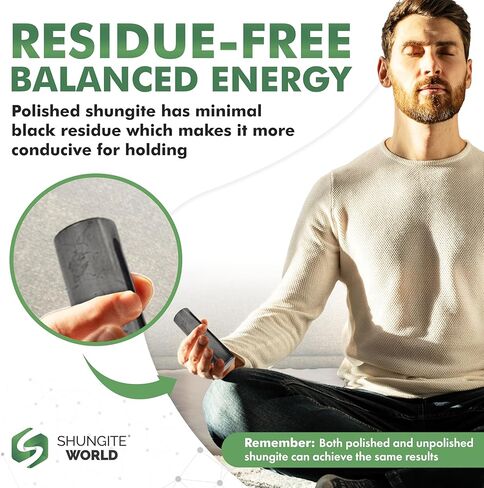 2 pcs Authentic Shungite Harmonizers Polished Cylinders Set Chakra Healing Protection Crystals for Grounding Shungite Stones for Meditation Therapy Negative Energy Protection in Kuwait