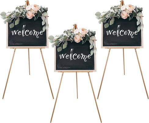 STARHOO Wooden Easel Stand for Wedding Sign Poster Picture 63'' Beech Wood Display Easel for Floor Adjustable Painting Easel for Canvas in Kuwait