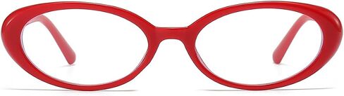 Oval Blue Light Blocking Glasses for Women Men Retro 90s Small Oval Frame Glasses Computer TV Eyeglasses (Red) in Saudi Arabia