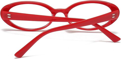 Oval Blue Light Blocking Glasses for Women Men Retro 90s Small Oval Frame Glasses Computer TV Eyeglasses (Red) in Saudi Arabia