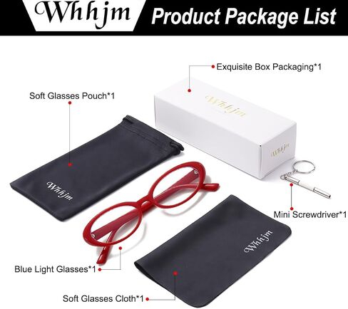 Oval Blue Light Blocking Glasses for Women Men Retro 90s Small Oval Frame Glasses Computer TV Eyeglasses (Red) in Saudi Arabia