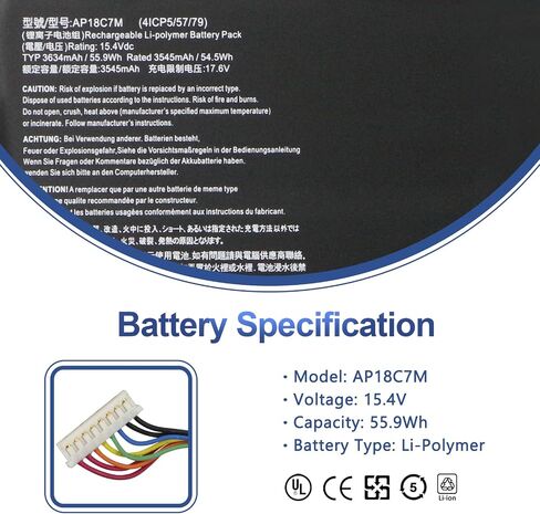 AP18E7M AP18E8M Battery for Acer Nitro 5 AN515-54 AN517-51 AN515-55 AN515-52 AN515-43 AN515-44 AN515-45 AN517-52, Nitro 7 AN715-51, Aspire 7 A715-74G,Predator Helios 300 PH315-52 PH315-53 PH317-53 in Saudi Arabia