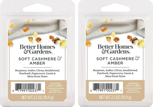Better Homes and Gardens Scented Wax Cubes 2.5oz 2-Pack (Soft Cashmere Amber) in Saudi Arabia