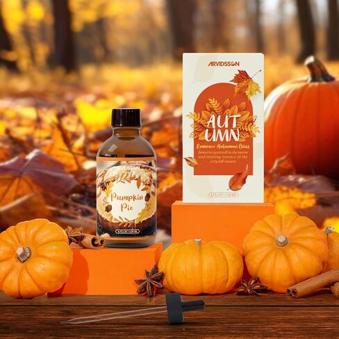 Pumpkin Pie Fragrance Oil 4 Fl Oz (120ml), ARVIDSSON Pumpkin Spice Essential Oil, Natural Pumpkin Pie Oil for Diffusers, Fall Essential Oil for Candle Making, Cozy Autmun Scented Oil in Kuwait