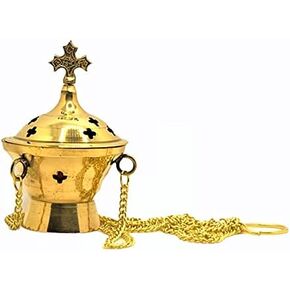 Brass Orthodox Incense Burner Hanging or Stand on The Table Very (INC001)
