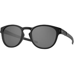Oakley Men's OO9349 Latch Low Bridge Fit Round Sunglasses, Matte Black/Prizm Black, 53 mm