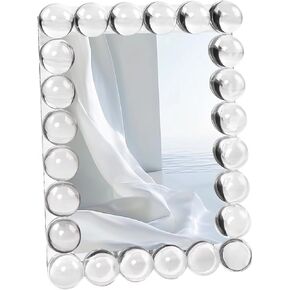 5x7 Clear Bubble Crystal Picture Frame,with 24 Crystal-Ball,Crystal Standing Photo Frame,Exquisite Desk Craft,Vertical Display,for Office and Home