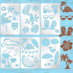 Lewtemi 6 Pcs Mixed Metal Stencil Wood Stencil Templates Stencils for Journaling Burning Stencils for Wood Carving Drawing Engraving Scrapbooking Journal Craft DIY(Letter Style)