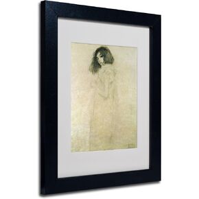 Portrait of a Young Woman 1896-97 Artwork by Gustav Klimt in Black Frame, 11 by 14-Inch