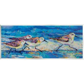 Stupell Industries Modern Street Style Sandpipers Walking Beach Shoreline Wood Wall Art, Design By Jeanette Vertentes