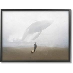 Stupell Industries Whale Surf Beach Painting Canvas Wall Art, 16 x 20, Multi-Color