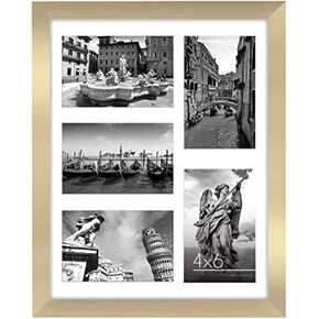 Americanflat 20x20 Collage Picture Frame with Polished Plexiglass - Fits One 8x10, Four 5x5 and Six 4x6 Photos or One 20x20 Photo - Gallery Wall Frame Set - Thin Photo Frame for Wall Display – Black