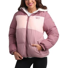 Reebok Women's Winter Jacket - Reversible Quilted Puffer Coat with Sherpa Fleece Lining - Reversible Jacket for Women (S-XL)