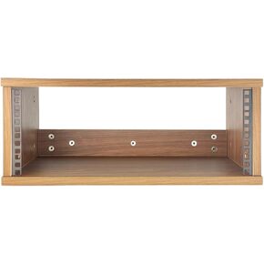 FMUSER 4U Wooden Desktop Studio Rack, Standard Rack for Equipment in Golden Oak Finish,the perfect solution for keeping your Studio tidy and organized