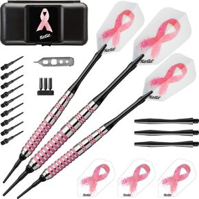 Fat Cat Pink Lady Soft Tip Darts with Storage/Travel Case, 16 Grams