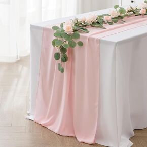 20Pack Chiffon Table Runner, Wedding Table Runner, 14x108 inches Gauze Table Runner, Rustic Sheer Table Decor for Romantic Bridal Shower, Baby Shower, Birthday Party Cake Table(Rust)