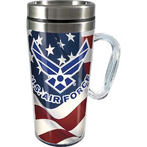 Spoontiques - Insulated Travel Mugs - Acrylic and Stainless Steel Drink Cup - Air Force