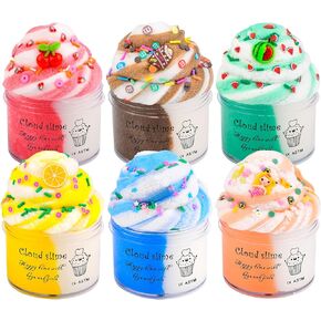 ZHNEHAOKAN Kids Cloud Slime 6 Pack Boxed, Soft, Non-Sticky, Scented, Boys Girls Slime Kit for 4-12 Year-Old Birthday Party Favor Gifts, Toy Slime Supplies for Kids Age 4 5 6 7 8 9 10 11 12