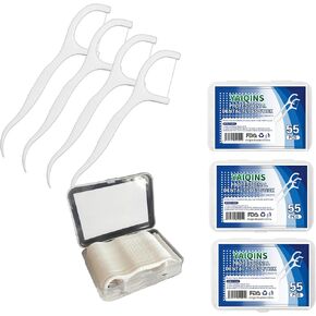 Dental Floss Picks, Sustainable Tooth Picks Flossers Unbreakable Eco Friendly Mint Floss Picks for Teeth Adults, Box of 3 (165 Count)