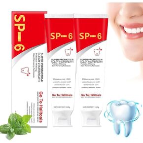 2Pcs Super Probiotic-6 Toothpaste, SP-6 Ultra Whitening Toothpaste, SP-6 Probiotics Whitening Toothpaste, Fresh Breath
